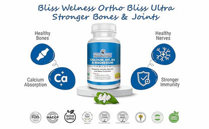 Neuronutrition Calcium + D3 + Magnesium – Supports bone & muscle health-One bottle of 60 Tabs