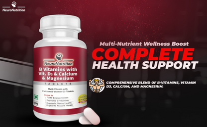 Introducing NeuroNutrition B Vitamins with Vitamin D3 and Calcium  -BUY1GET2FREE TODAY ONLY DEAL