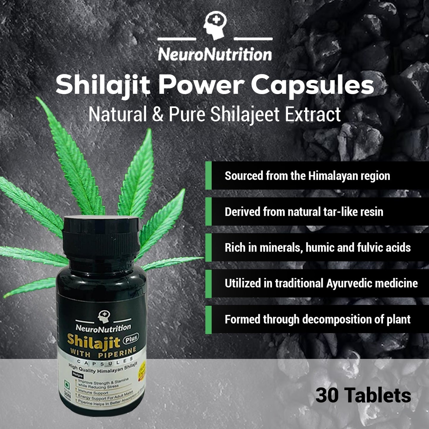 NeuroNutrition Shilajit Power Capsules BUY1 GET 2 FREE TODAY ONLY DEAL