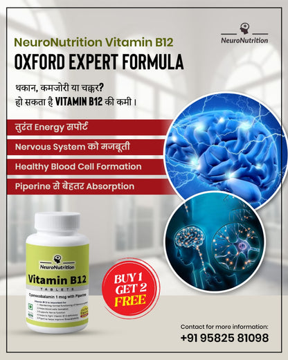 NeuroNutrition Oxford Specialist Vitamin B12 BUY1GET2 FREE TODAY ONLY DEAL @Rs699