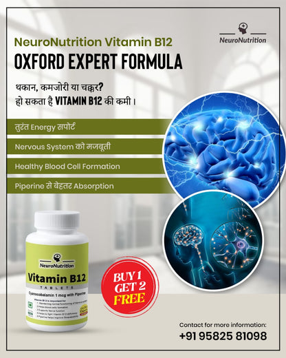 NeuroNutrition Oxford Specialist Vitamin B12 BUY1GET2 FREE TODAY ONLY DEAL @Rs699