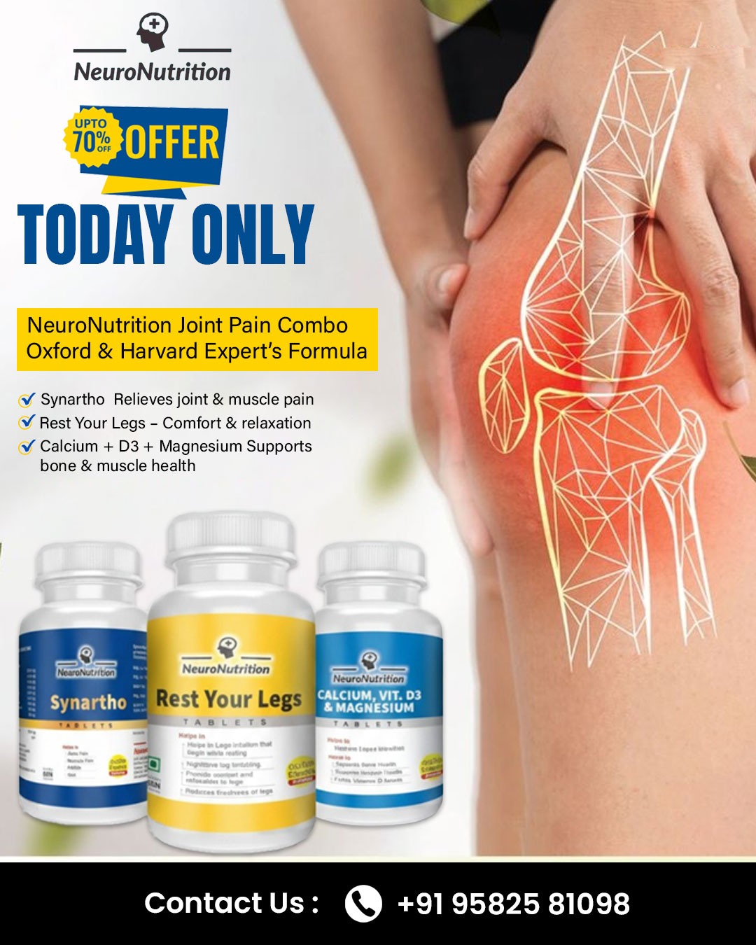 Neuronutrition Joint Pain Combo-Upto 80% Off-799Rs(3 bottle combo ) for upto2 months dose-Today Only Deal