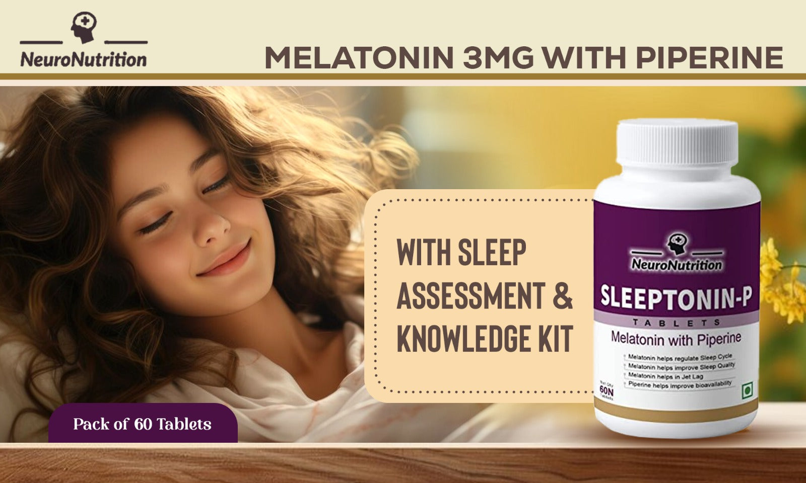 NeuroNutrition Perfect Sound Sleep Combo(1Pack Sleeptonin P,1 pack Rest Your Legs and 1 Pack Ashwaganda Capsules)